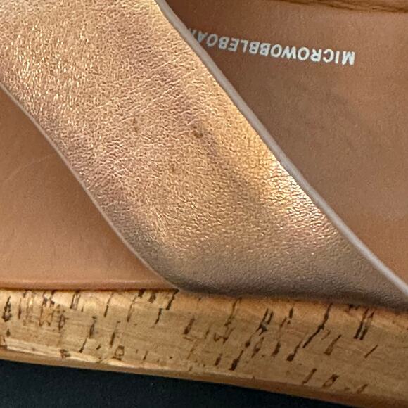 FitFlop Rose Metallic F-mode Leather/Cork Flatform Sandals Sz8 - Picture 7 of 7